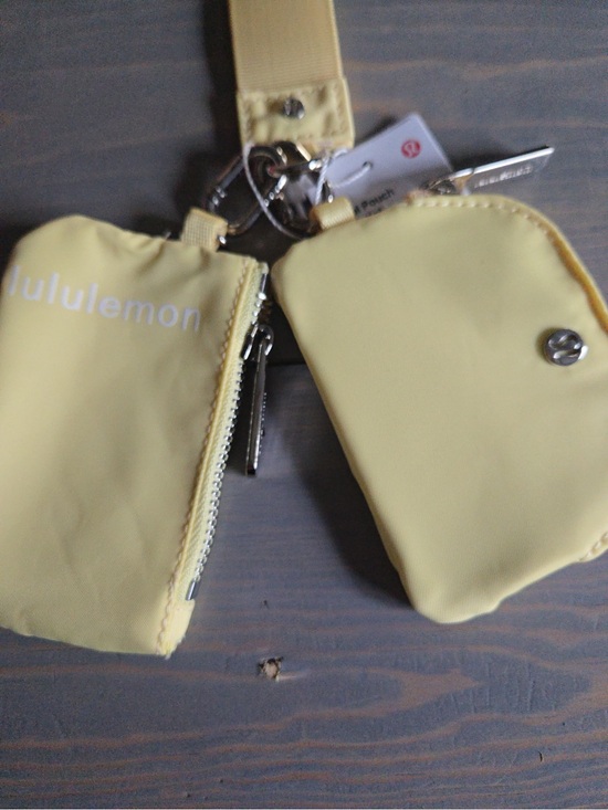 lululemon athletica Handbags - Lululemon athletica Dual Pouch Wristlet yellow silver bag purse gym keychain